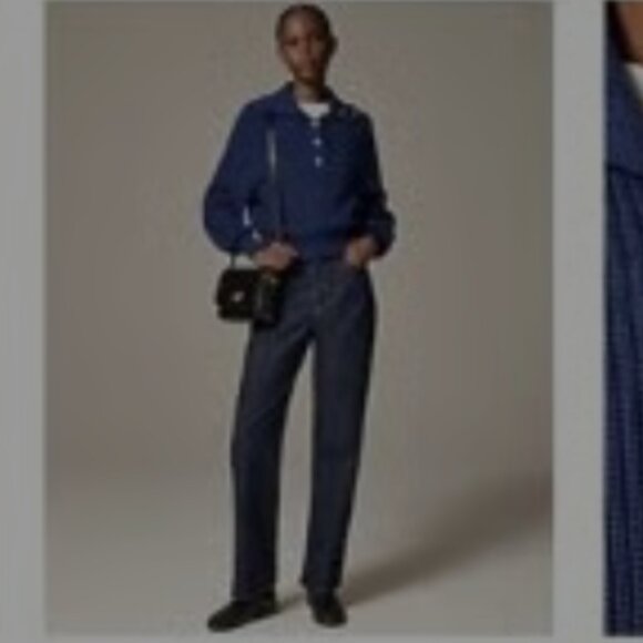 Women's XS Jcrew Original Ribbed Cotton Button Collar Sweater - Picture 3 of 4